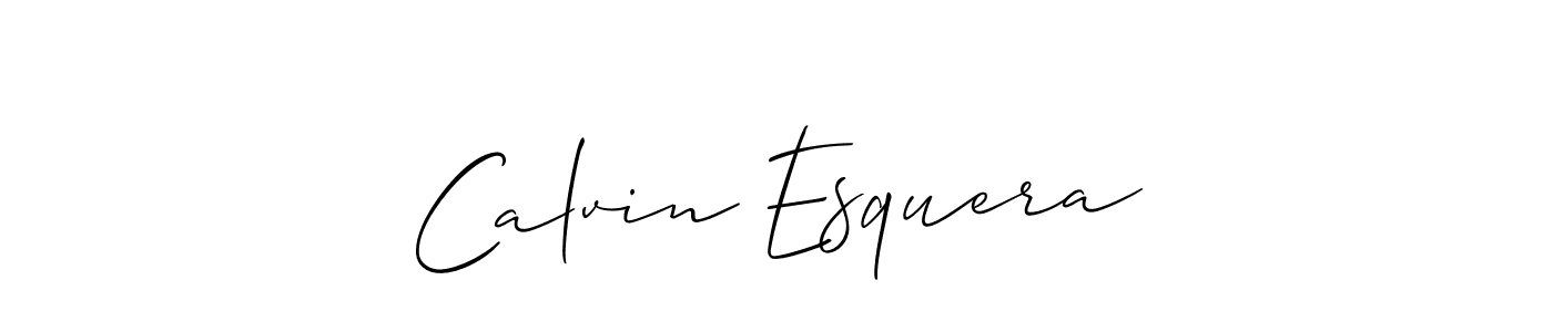 Use a signature maker to create a handwritten signature online. With this signature software, you can design (Allison_Script) your own signature for name Calvin Esquera. Calvin Esquera signature style 2 images and pictures png