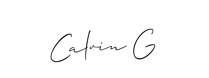 Create a beautiful signature design for name Calvin G. With this signature (Allison_Script) fonts, you can make a handwritten signature for free. Calvin G signature style 2 images and pictures png