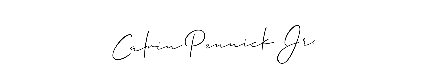 The best way (Allison_Script) to make a short signature is to pick only two or three words in your name. The name Calvin Pennick Jr. include a total of six letters. For converting this name. Calvin Pennick Jr. signature style 2 images and pictures png