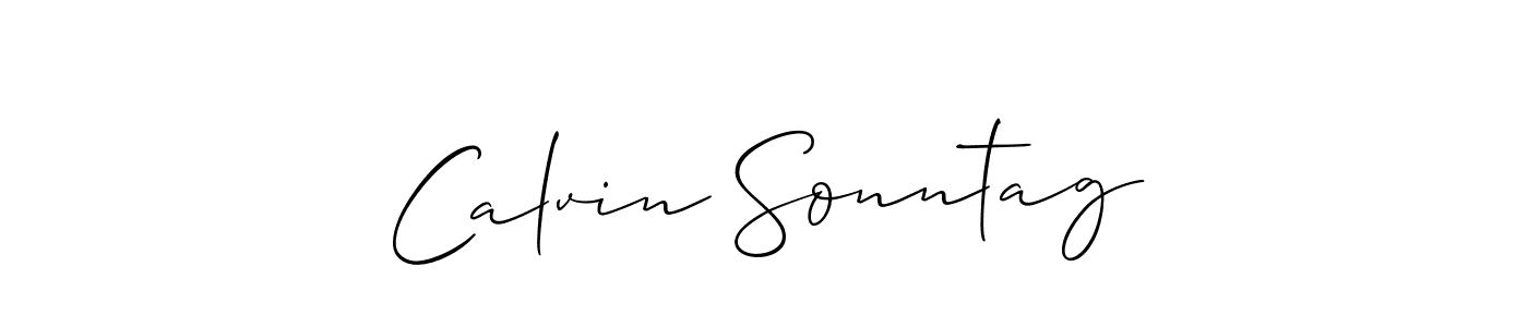 How to make Calvin Sonntag name signature. Use Allison_Script style for creating short signs online. This is the latest handwritten sign. Calvin Sonntag signature style 2 images and pictures png
