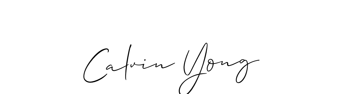 How to make Calvin Yong name signature. Use Allison_Script style for creating short signs online. This is the latest handwritten sign. Calvin Yong signature style 2 images and pictures png