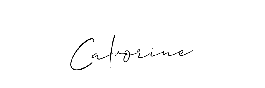 Allison_Script is a professional signature style that is perfect for those who want to add a touch of class to their signature. It is also a great choice for those who want to make their signature more unique. Get Calvorine name to fancy signature for free. Calvorine signature style 2 images and pictures png