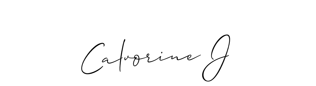 Calvorine J stylish signature style. Best Handwritten Sign (Allison_Script) for my name. Handwritten Signature Collection Ideas for my name Calvorine J. Calvorine J signature style 2 images and pictures png