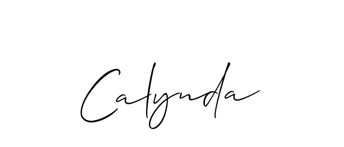Create a beautiful signature design for name Calynda. With this signature (Allison_Script) fonts, you can make a handwritten signature for free. Calynda signature style 2 images and pictures png