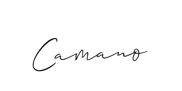 Design your own signature with our free online signature maker. With this signature software, you can create a handwritten (Allison_Script) signature for name Camano. Camano signature style 2 images and pictures png