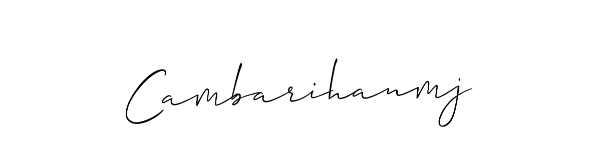 Make a beautiful signature design for name Cambarihanmj. With this signature (Allison_Script) style, you can create a handwritten signature for free. Cambarihanmj signature style 2 images and pictures png