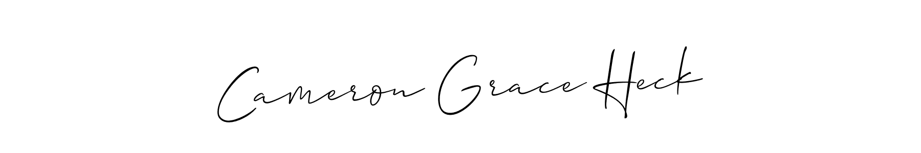 How to make Cameron Grace Heck name signature. Use Allison_Script style for creating short signs online. This is the latest handwritten sign. Cameron Grace Heck signature style 2 images and pictures png