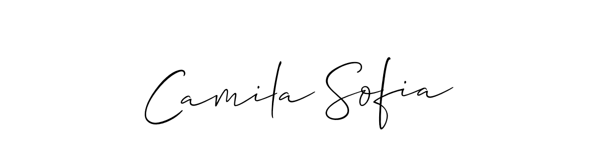 Camila Sofia stylish signature style. Best Handwritten Sign (Allison_Script) for my name. Handwritten Signature Collection Ideas for my name Camila Sofia. Camila Sofia signature style 2 images and pictures png