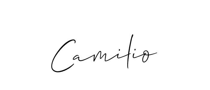 How to make Camilio signature? Allison_Script is a professional autograph style. Create handwritten signature for Camilio name. Camilio signature style 2 images and pictures png