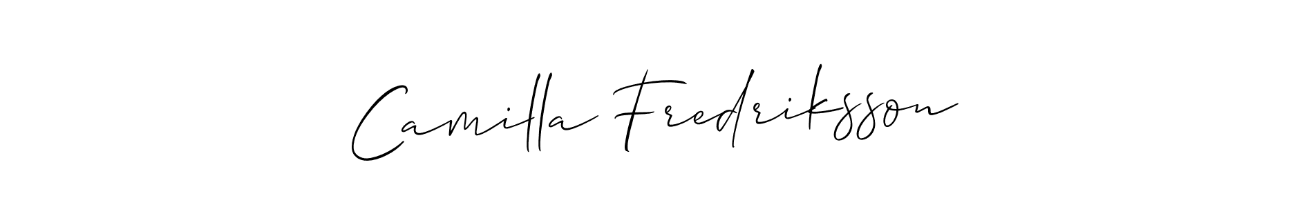 You should practise on your own different ways (Allison_Script) to write your name (Camilla Fredriksson) in signature. don't let someone else do it for you. Camilla Fredriksson signature style 2 images and pictures png