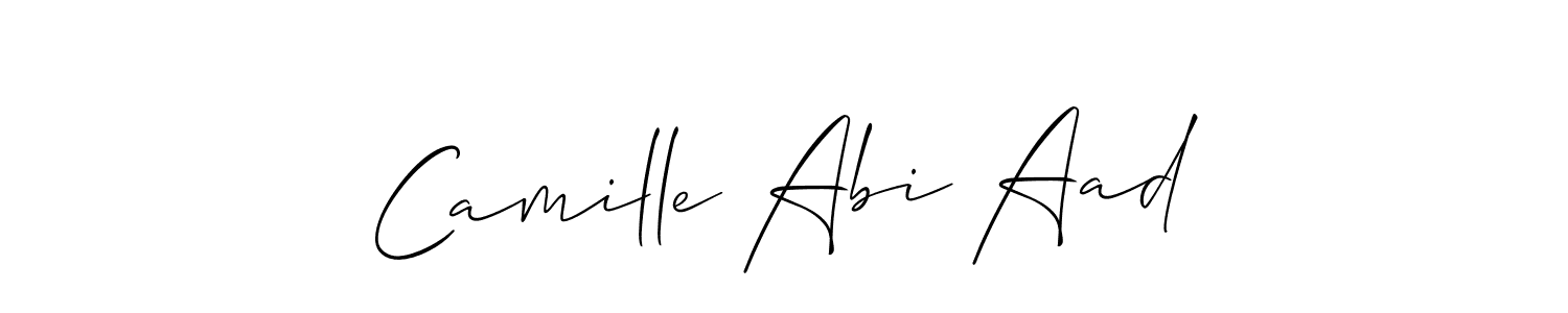 Also You can easily find your signature by using the search form. We will create Camille Abi Aad name handwritten signature images for you free of cost using Allison_Script sign style. Camille Abi Aad signature style 2 images and pictures png