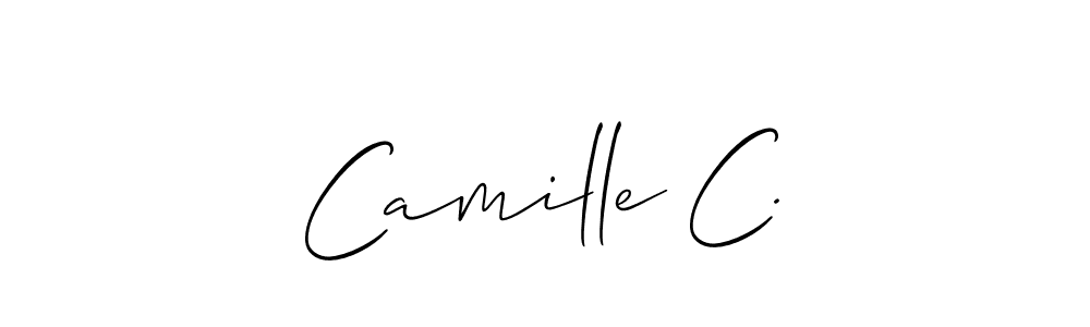 You should practise on your own different ways (Allison_Script) to write your name (Camille C.) in signature. don't let someone else do it for you. Camille C. signature style 2 images and pictures png