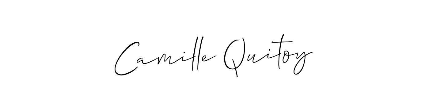 Create a beautiful signature design for name Camille Quitoy. With this signature (Allison_Script) fonts, you can make a handwritten signature for free. Camille Quitoy signature style 2 images and pictures png