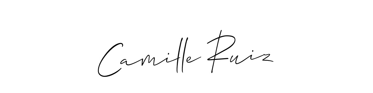 Make a beautiful signature design for name Camille Ruiz. With this signature (Allison_Script) style, you can create a handwritten signature for free. Camille Ruiz signature style 2 images and pictures png