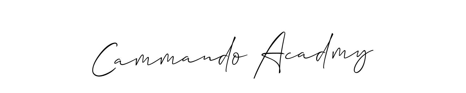 The best way (Allison_Script) to make a short signature is to pick only two or three words in your name. The name Cammando Acadmy include a total of six letters. For converting this name. Cammando Acadmy signature style 2 images and pictures png