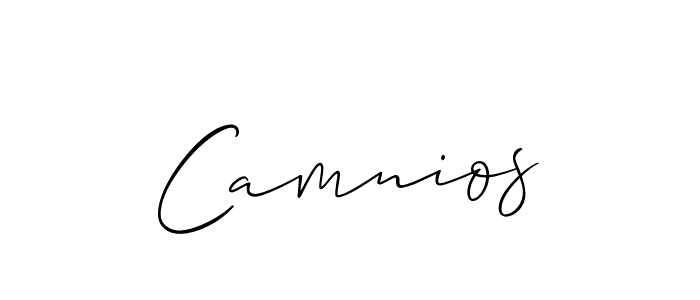Use a signature maker to create a handwritten signature online. With this signature software, you can design (Allison_Script) your own signature for name Camnios. Camnios signature style 2 images and pictures png