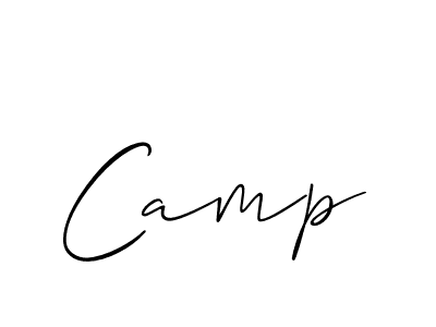 How to make Camp signature? Allison_Script is a professional autograph style. Create handwritten signature for Camp name. Camp signature style 2 images and pictures png