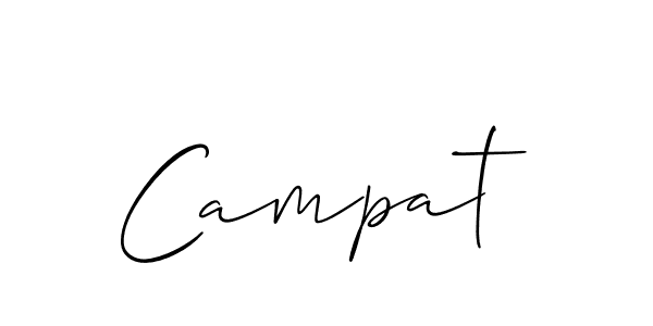 Use a signature maker to create a handwritten signature online. With this signature software, you can design (Allison_Script) your own signature for name Campat. Campat signature style 2 images and pictures png