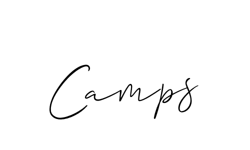 How to make Camps name signature. Use Allison_Script style for creating short signs online. This is the latest handwritten sign. Camps signature style 2 images and pictures png