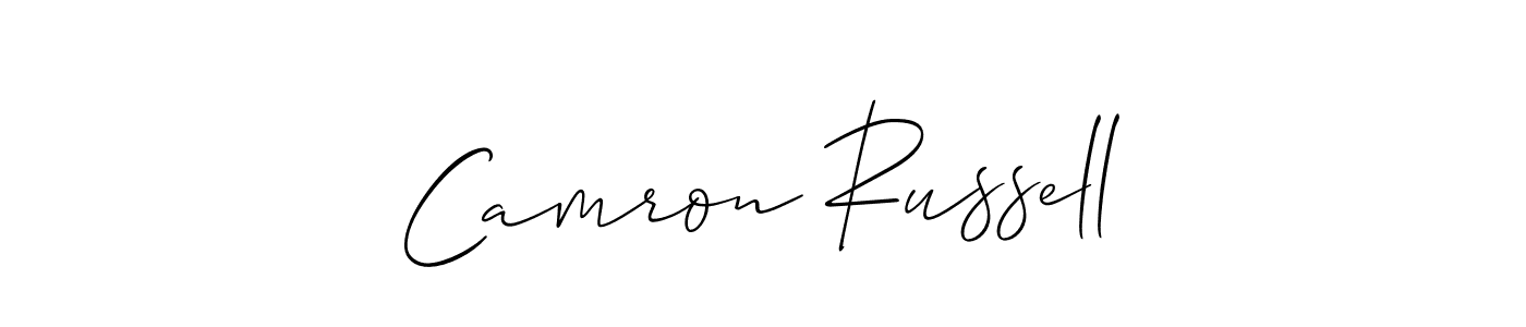 You should practise on your own different ways (Allison_Script) to write your name (Camron Russell) in signature. don't let someone else do it for you. Camron Russell signature style 2 images and pictures png