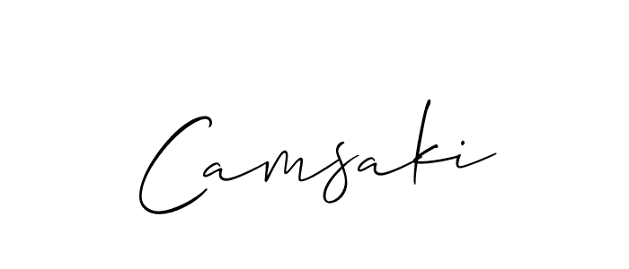You should practise on your own different ways (Allison_Script) to write your name (Camsaki) in signature. don't let someone else do it for you. Camsaki signature style 2 images and pictures png