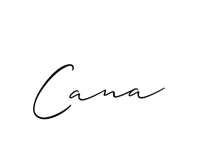 Design your own signature with our free online signature maker. With this signature software, you can create a handwritten (Allison_Script) signature for name Cana. Cana signature style 2 images and pictures png