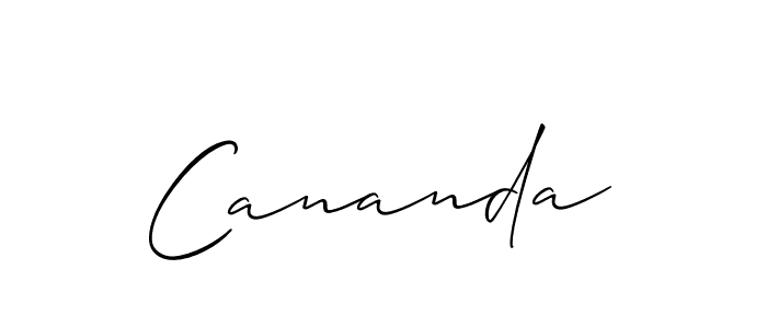 Create a beautiful signature design for name Cananda. With this signature (Allison_Script) fonts, you can make a handwritten signature for free. Cananda signature style 2 images and pictures png