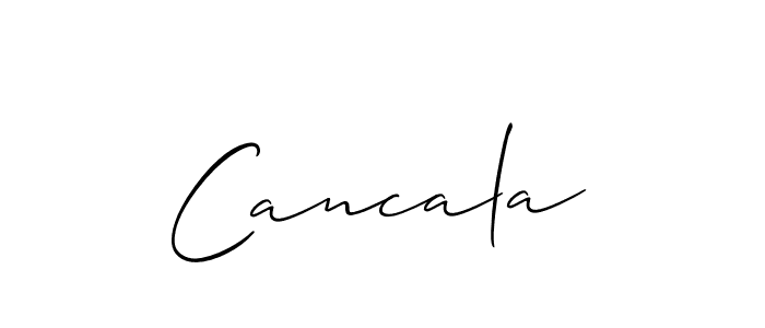 You should practise on your own different ways (Allison_Script) to write your name (Cancala) in signature. don't let someone else do it for you. Cancala signature style 2 images and pictures png