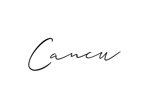 if you are searching for the best signature style for your name Cancu. so please give up your signature search. here we have designed multiple signature styles  using Allison_Script. Cancu signature style 2 images and pictures png