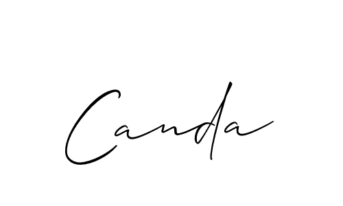 Make a beautiful signature design for name Canda. With this signature (Allison_Script) style, you can create a handwritten signature for free. Canda signature style 2 images and pictures png