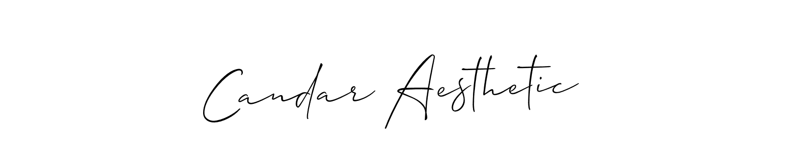 Make a beautiful signature design for name Candar Aesthetic. With this signature (Allison_Script) style, you can create a handwritten signature for free. Candar Aesthetic signature style 2 images and pictures png