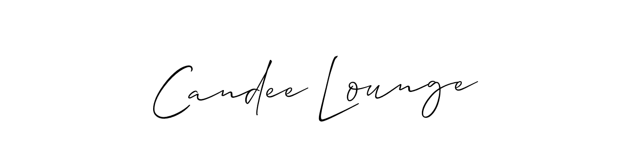 Candee Lounge stylish signature style. Best Handwritten Sign (Allison_Script) for my name. Handwritten Signature Collection Ideas for my name Candee Lounge. Candee Lounge signature style 2 images and pictures png