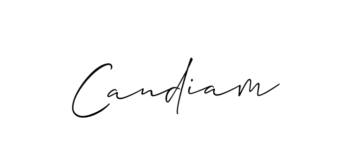 Make a beautiful signature design for name Candiam. With this signature (Allison_Script) style, you can create a handwritten signature for free. Candiam signature style 2 images and pictures png