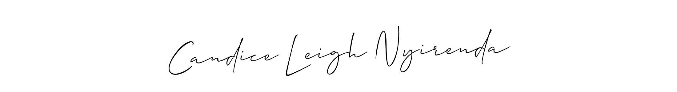 Allison_Script is a professional signature style that is perfect for those who want to add a touch of class to their signature. It is also a great choice for those who want to make their signature more unique. Get Candice Leigh Nyirenda name to fancy signature for free. Candice Leigh Nyirenda signature style 2 images and pictures png