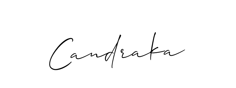Use a signature maker to create a handwritten signature online. With this signature software, you can design (Allison_Script) your own signature for name Candraka. Candraka signature style 2 images and pictures png