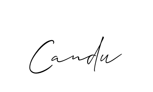 Make a beautiful signature design for name Candu. With this signature (Allison_Script) style, you can create a handwritten signature for free. Candu signature style 2 images and pictures png