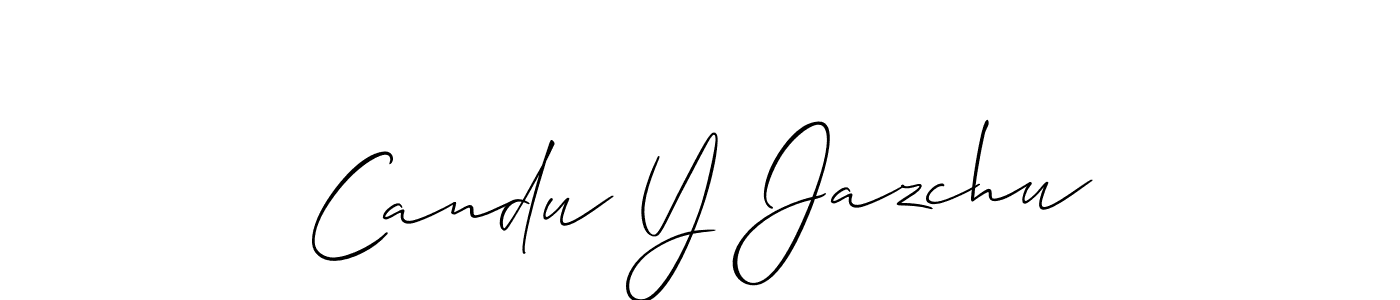 How to Draw Candu Y Jazchu signature style? Allison_Script is a latest design signature styles for name Candu Y Jazchu. Candu Y Jazchu signature style 2 images and pictures png