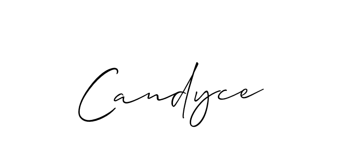 How to make Candyce signature? Allison_Script is a professional autograph style. Create handwritten signature for Candyce name. Candyce signature style 2 images and pictures png