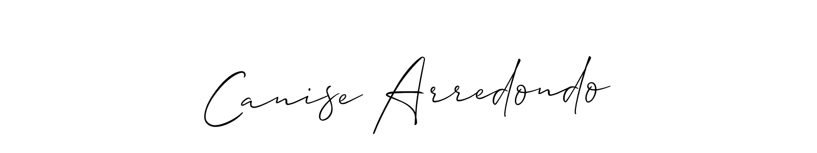 Make a beautiful signature design for name Canise Arredondo. With this signature (Allison_Script) style, you can create a handwritten signature for free. Canise Arredondo signature style 2 images and pictures png