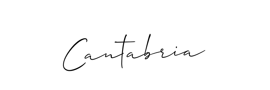 Use a signature maker to create a handwritten signature online. With this signature software, you can design (Allison_Script) your own signature for name Cantabria. Cantabria signature style 2 images and pictures png