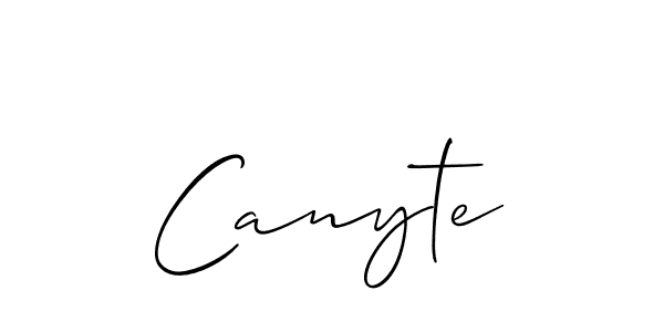 Canyte stylish signature style. Best Handwritten Sign (Allison_Script) for my name. Handwritten Signature Collection Ideas for my name Canyte. Canyte signature style 2 images and pictures png