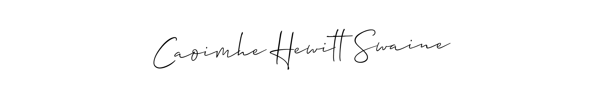 if you are searching for the best signature style for your name Caoimhe Hewitt Swaine. so please give up your signature search. here we have designed multiple signature styles  using Allison_Script. Caoimhe Hewitt Swaine signature style 2 images and pictures png