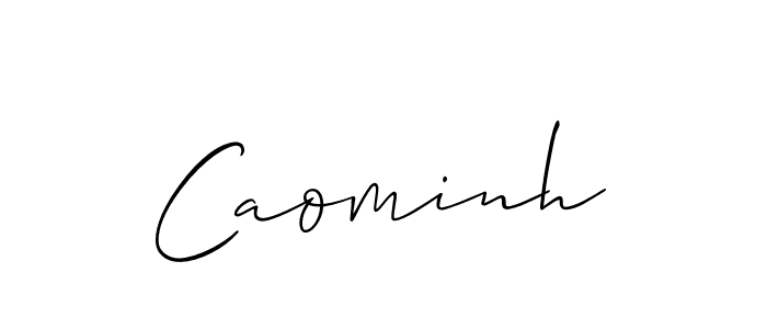 The best way (Allison_Script) to make a short signature is to pick only two or three words in your name. The name Caominh include a total of six letters. For converting this name. Caominh signature style 2 images and pictures png