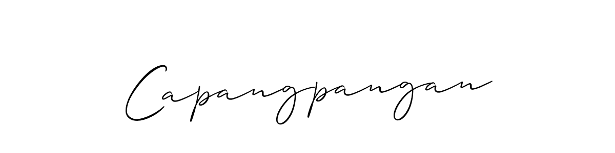 Design your own signature with our free online signature maker. With this signature software, you can create a handwritten (Allison_Script) signature for name Capangpangan. Capangpangan signature style 2 images and pictures png