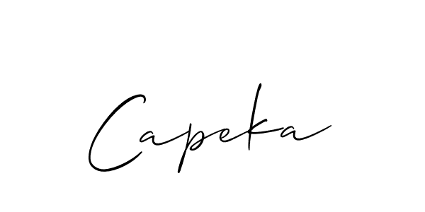 Make a short Capeka signature style. Manage your documents anywhere anytime using Allison_Script. Create and add eSignatures, submit forms, share and send files easily. Capeka signature style 2 images and pictures png