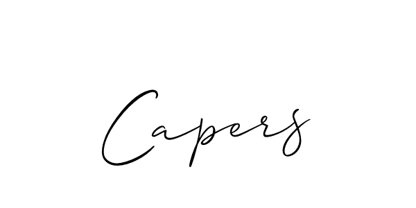 Make a beautiful signature design for name Capers. With this signature (Allison_Script) style, you can create a handwritten signature for free. Capers signature style 2 images and pictures png