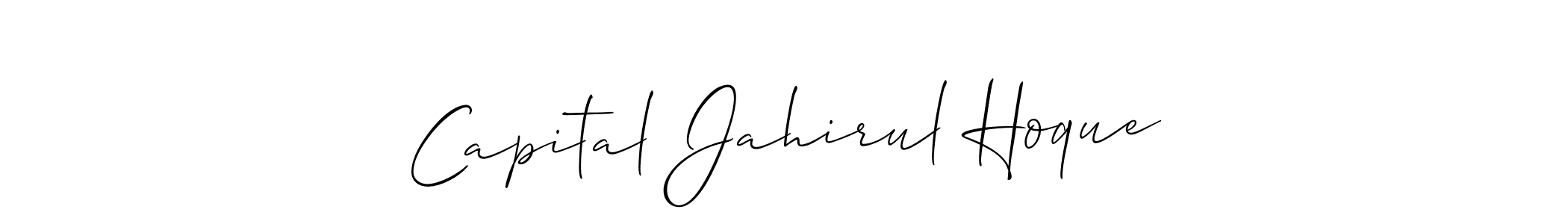 Also You can easily find your signature by using the search form. We will create Capital Jahirul Hoque name handwritten signature images for you free of cost using Allison_Script sign style. Capital Jahirul Hoque signature style 2 images and pictures png