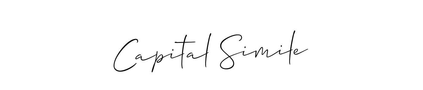 Allison_Script is a professional signature style that is perfect for those who want to add a touch of class to their signature. It is also a great choice for those who want to make their signature more unique. Get Capital Simile name to fancy signature for free. Capital Simile signature style 2 images and pictures png