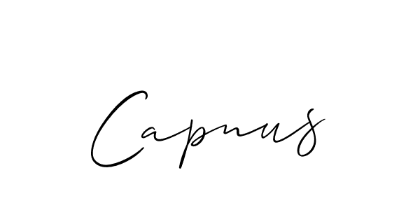 It looks lik you need a new signature style for name Capnus. Design unique handwritten (Allison_Script) signature with our free signature maker in just a few clicks. Capnus signature style 2 images and pictures png