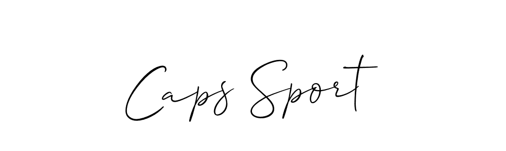 You should practise on your own different ways (Allison_Script) to write your name (Caps Sport) in signature. don't let someone else do it for you. Caps Sport signature style 2 images and pictures png